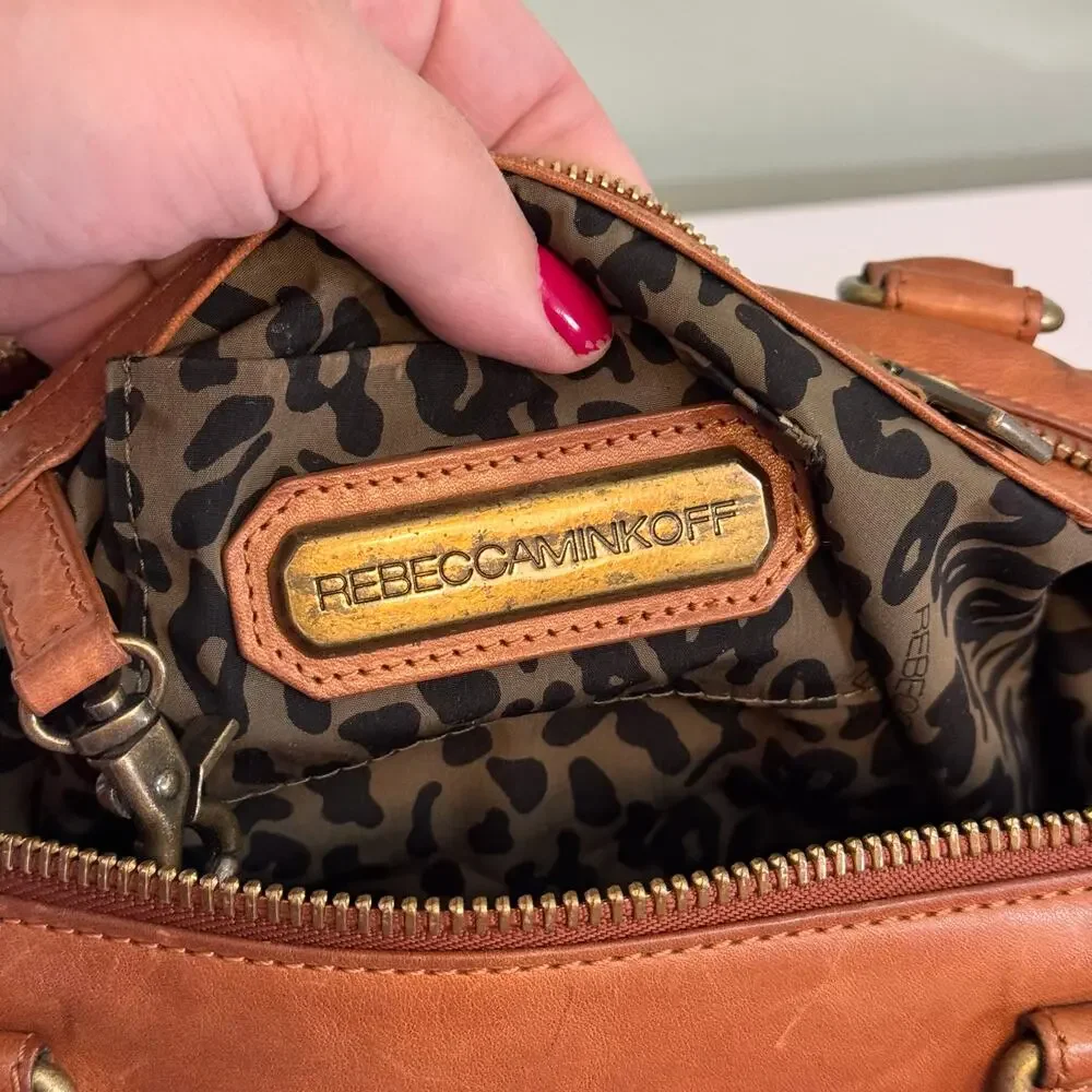 Rebecca Minkoff Mini Morning After Bag MAB Leather Satchel Handbag Brown